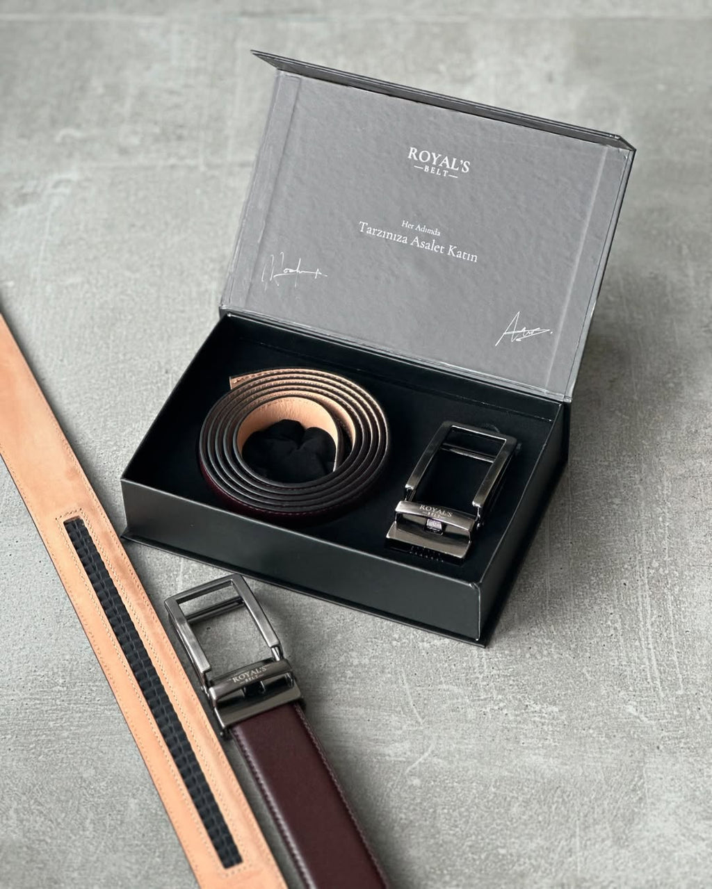 Royal's Belt — Otomatik Tokalı Erkek Deri Kemer